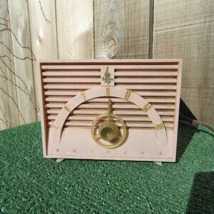 Vintage Emerson Pink Bakelite Tube Radio 560373-R MCM 811-B